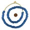 The Bead Chest African Disk Recycled Glass Beads - Full Strand of Eco-Friendly Ghanaian Rondelle Beads (Blue)